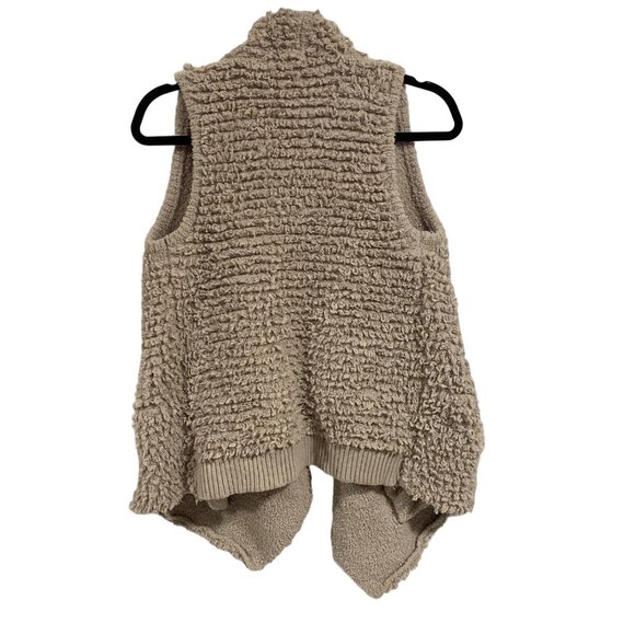 Barefoot Dreams CozyChic Sand Fuzzy Loop Fringe Cascading Vest Size‎ XS - Picture 4 of 7